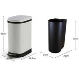 NNEAGS 2X 10L Foot Pedal Stainless Steel Rubbish Recycling Garbage Waste Trash Bin U White
