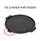 NNEAGS 2X 30CM Round Cast Iron Korean BBQ Grill Plate with Handles and Drip Lip