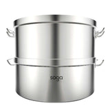 NNEAGS 2X 304 Stainless Steel Steamer With 2 Tiers Top Food Grade 28*18cm