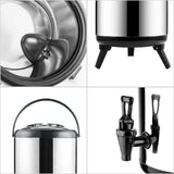 NNEAGS 6X 12L Portable Insulated Cold/Heat Coffee Tea Beer Barrel Brew Pot With Dispenser
