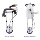 NNEAGS 2X Garment Steamer Vertical Twin Pole Clothes 1700ml 1800w Professional Steaming Kit Purple