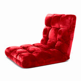NNEAGS 2X Floor Recliner Folding Lounge Sofa Futon Couch Folding Chair Cushion Red
