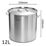 NNEAGS Stock Pot 12L Top Grade Thick Stainless Steel Stockpot 18/10