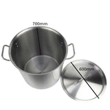 NNEAGS Stock Pot 198L Top Grade Thick Stainless Steel Stockpot 18/10 Without Lid