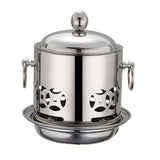 NNEAGS 2X Stainless Steel Mini Asian Buffet Hot Pot Single Person Shabu Alcohol Stove Burner with Lid