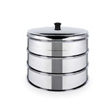 NNEAGS 2X 3 Tier Stainless Steel Steamers With Lid Work inside of Basket Pot Steamers 28cm