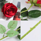 NNEAGS 10pcs Artificial Silk Flower Fake Rose Bouquet Table Decor Red