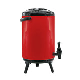 NNEAGS 8X 16L Stainless Steel Insulated Milk Tea Barrel Hot and Cold Beverage Dispenser Container with Faucet Red