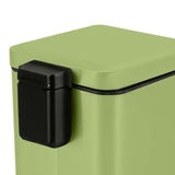 NNEAGS Foot Pedal Stainless Steel Rubbish Recycling Garbage Waste Trash Bin Square 12L Green