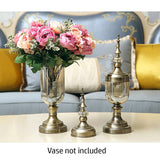 NNEAGS 3pcs Artificial Silk with 15 Heads Flower Fake Rose Bouquet Table Decor Pink