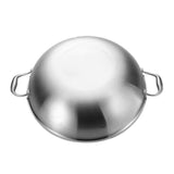 NNEAGS 3-Ply 42cm Stainless Steel Double Handle Wok Frying Fry Pan Skillet with Lid