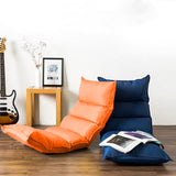 NNEAGS 4X Foldable Tatami Floor Sofa Bed Meditation Lounge Chair Recliner Lazy Couch Orange