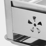 NNEAGS 4X 36CM Portable Stainless Steel Outdoor Chafing Dish BBQ Fish Stove Grill Plate