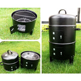 NNEAGS 2X 3 In 1 Barbecue Smoker Outdoor Charcoal BBQ Grill Camping Picnic Fishing