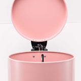 NNEAGS 2X 12L Foot Pedal Stainless Steel Rubbish Recycling Garbage Waste Trash Bin Round Pink