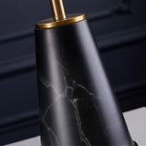 NNEAGS 2X 68cm Black Marble Bedside Desk Table Lamp Living Room Shade with Cone Shape Base