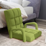 NNEAGS 4X Foldable Lounge Cushion Adjustable Floor Lazy Recliner Chair with Armrest Yellow Green