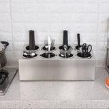 NNEAGS 2X 18/10 Stainless Steel Conical Utensils Cutlery Holder with 8 Holes