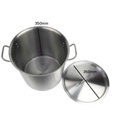 NNEAGS Stock Pot 33L Top Grade Thick Stainless Steel Stockpot 18/10
