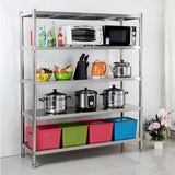 NNEAGS Stainless Steel 4 Tier Kitchen Shelving Unit Display Shelf Home Office 180CM