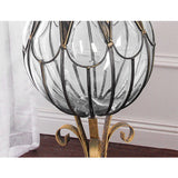 NNEAGS 85cm Clear Glass Tall Floor Vase with 12pcs Artificial Fake Flower Set