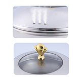 NNEAGS Stainless Steel Gold Accents Round Buffet Chafing Dish Cater Food Warmer Chafer with Glass Top Lid