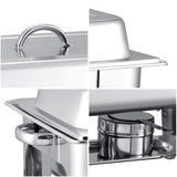 NNEAGS 4X Stainless Steel Chafing 9L Catering Dish Food Warmer