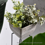 NNEAGS 27cm Rock Grey Square Resin Plant Flower Pot in Cement Pattern Planter Cachepot for Indoor Home Office