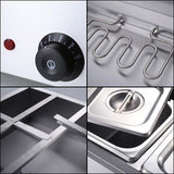 NNEAGS 2X Stainless Steel 3 X 1/2 GN Pan Electric Bain-Marie Food Warmer with Lid