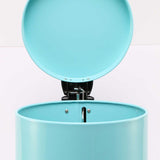 NNEAGS 2X 7L Foot Pedal Stainless Steel Rubbish Recycling Garbage Waste Trash Bin Round Blue