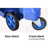 NNEAGS 3 Tier Multifunction Janitor Cleaning Waste Cart Trolley and Waterproof Bag with Lid Blue