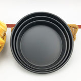 NNEAGS Round Black Steel Non-stick Pizza Tray Oven Baking Plate Pan Set