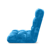 NNEAGS 4X Floor Recliner Folding Lounge Sofa Futon Couch Folding Chair Cushion Blue