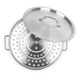 NNEAGS 50L Stainless Steel Stock Pot with One Steamer Rack Insert Stockpot Tray