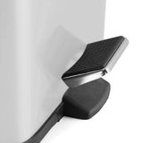 NNEAGS 4X 6L Foot Pedal Stainless Steel Rubbish Recycling Garbage Waste Trash Bin Square White