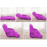 NNEAGS  Foldable Lounge Cushion Adjustable Floor Lazy Recliner Chair with Armrest Purple
