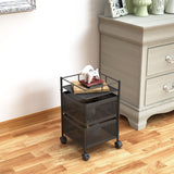 NNEAGS 2X 2 Tier Steel Square Rotating Kitchen Cart Multi-Functional Shelves Portable Storage Organizer with Wheels