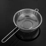 NNEAGS Stainless Steel Perforated Colander Fine Mesh Net Food Strainer Basket with Handle Skimmer Sieve Set