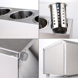 NNEAGS 2X 18/10 Stainless Steel Conical Utensils Cutlery Holder with 3 Holes