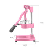NNEAGS Manual Juicer Hand Press Juice Extractor Squeezer Orange Citrus Pink