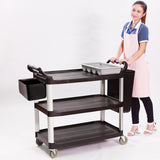 NNEAGS 2X 3 Tier 83x43x95cm Food Trolley Food Waste Cart w/ 2 Bins Storage Kitchen Small