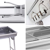 NNEAGS Skewers Grill Portable Stainless Steel Charcoal BBQ Outdoor 6-8 Persons