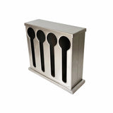 NNEAGS 2X Stainless Steel Buffet Restaurant Spoon Utensil Holder Storage Rack 4 Holes
