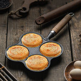 NNEAGS 2X 4 Mold Multi-Portion Cast Iron Breakfast Fried Egg Pancake Omelet Fry Pan