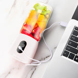 NNEAGS 2X Portable Mini USB Rechargeable Handheld Juice Extractor Fruit Mixer Juicer White