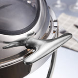 NNEAGS 6.5L Stainless Steel Round Soup Tureen Bowl Station Roll Top Buffet Chafing Dish Catering Chafer Food Warmer Server