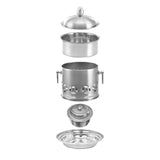NNEAGS 2X Stainless Steel Mini Asian Buffet Hot Pot Single Person Shabu Alcohol Stove Burner with Lid