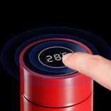 NNEAGS 2X 500ML Stainless Steel Smart LCD Thermometer Display Bottle Vacuum Flask Thermos Red