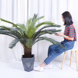 NNEAGS 155cm Artificial Indoor Cycas Revoluta Cycad Sago Palm Fake Decoration Tree Pot Plant