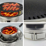 NNEAGS 2X BBQ Grill Stainless Steel Portable Smokeless Charcoal Grill Home Outdoor Camping